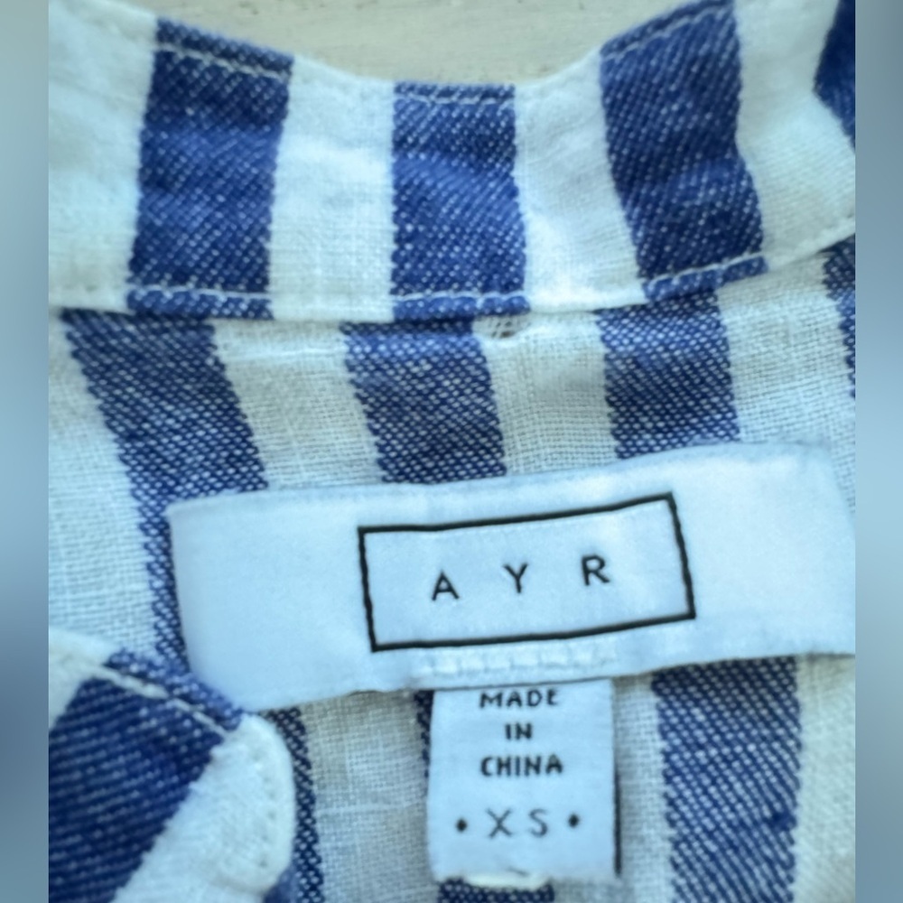 AYR The Sunset dress 100% Linen White and Blue Stripes Size XS - Picture 11 of 11